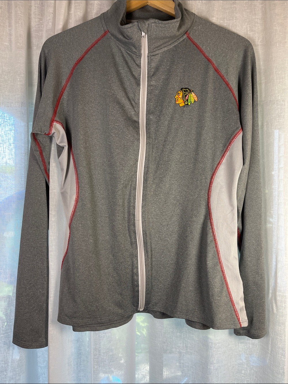 NHL Gray Full-Zip Athletic Jacket - Chicago Blackhawks